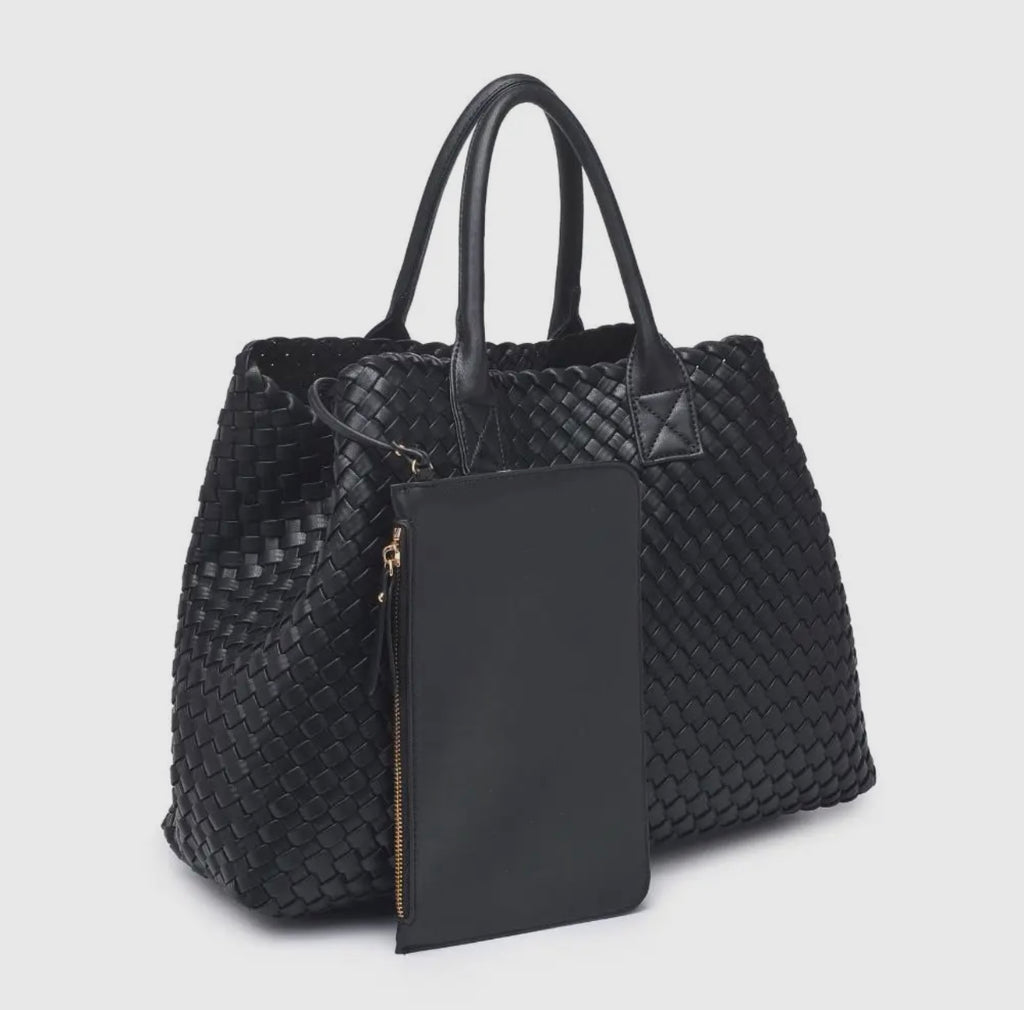 Ithaca Vegan Leather Tote - Black