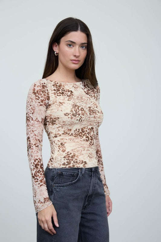 Leopard Knit Top