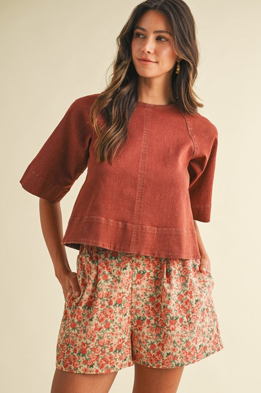 Rose Corduroy Shorts