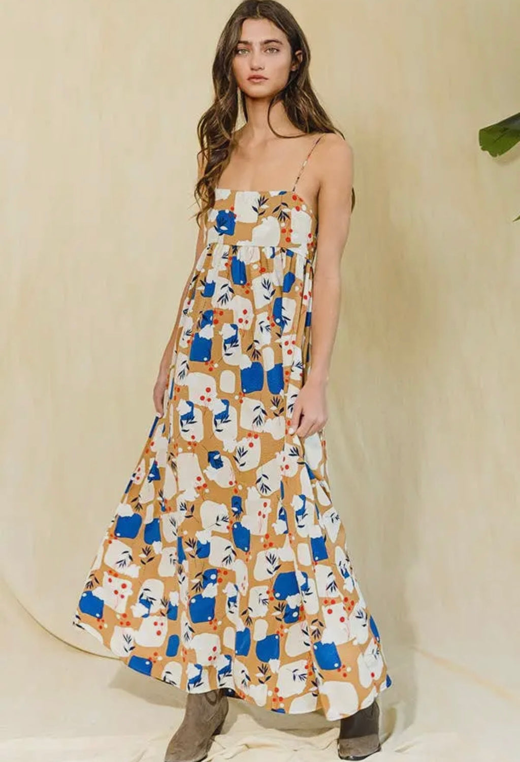 Tie Back Floral Maxi Dress