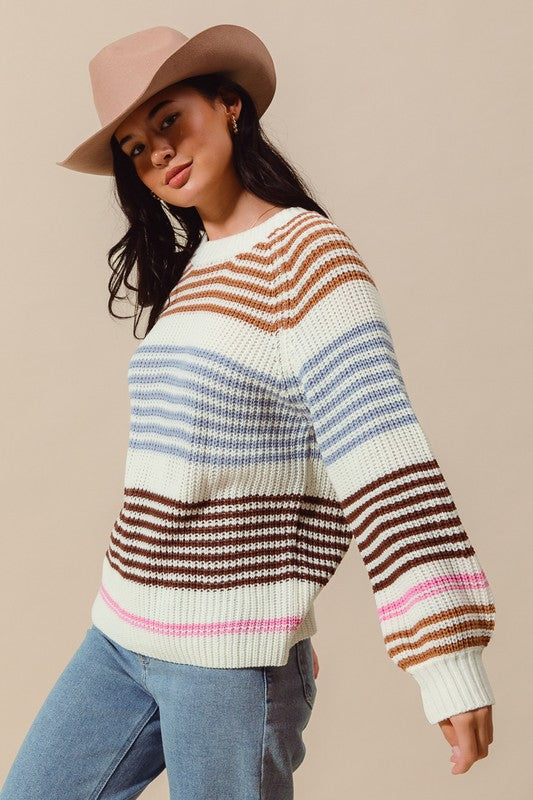 Multi Striped Sweater Top