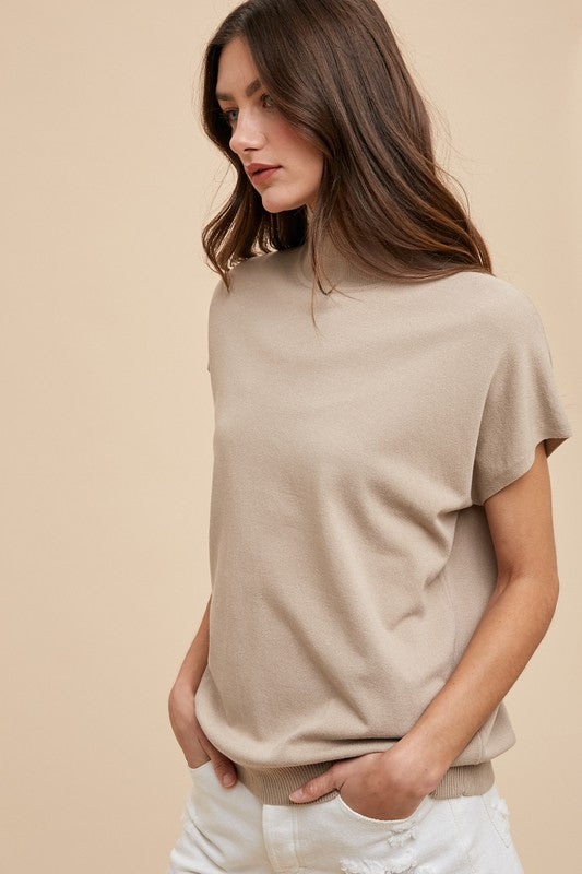 Sarah Mock Neck Sweater - Oatmeal