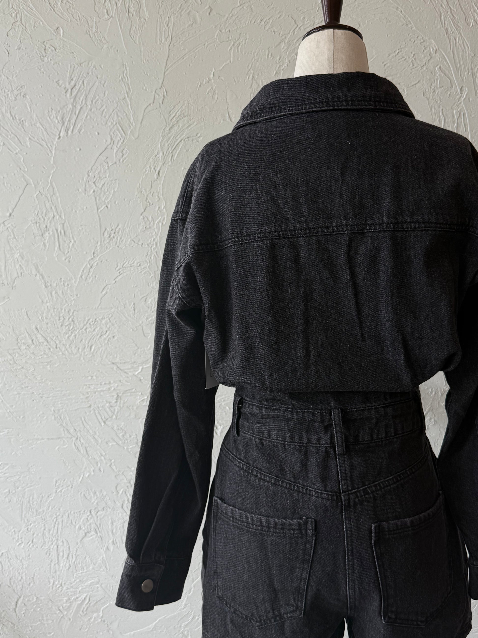 Long Sleeve Denim Romper