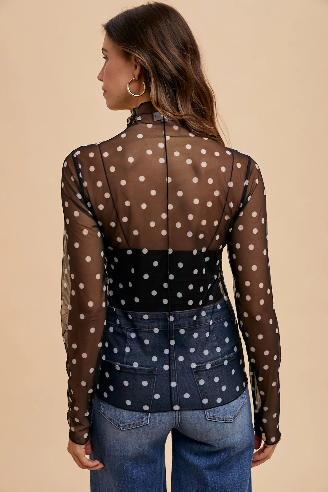 Polka Dot Mesh Top