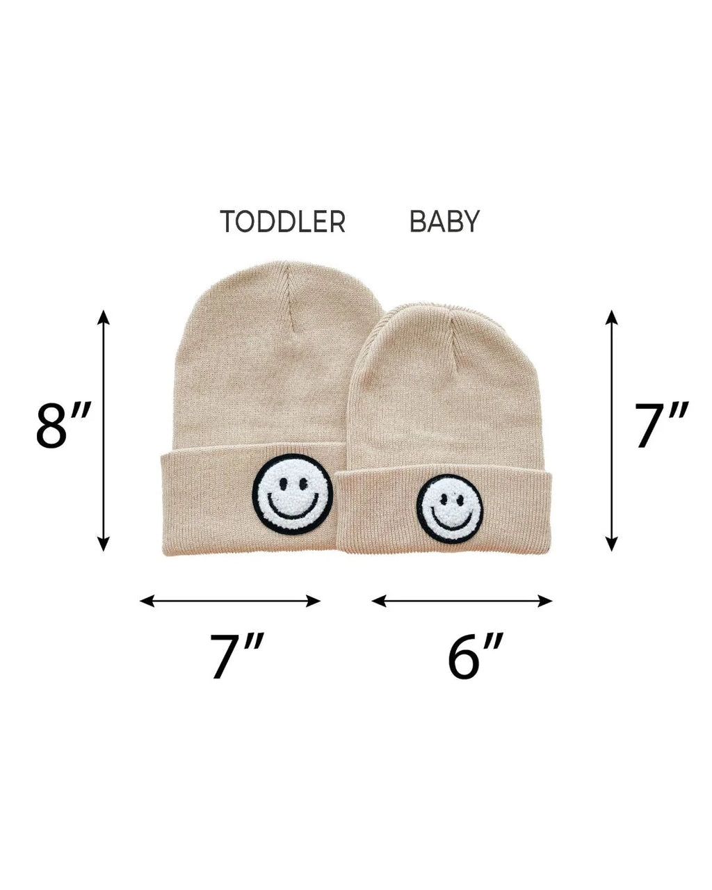 Kids Smiley Beanie - Beige
