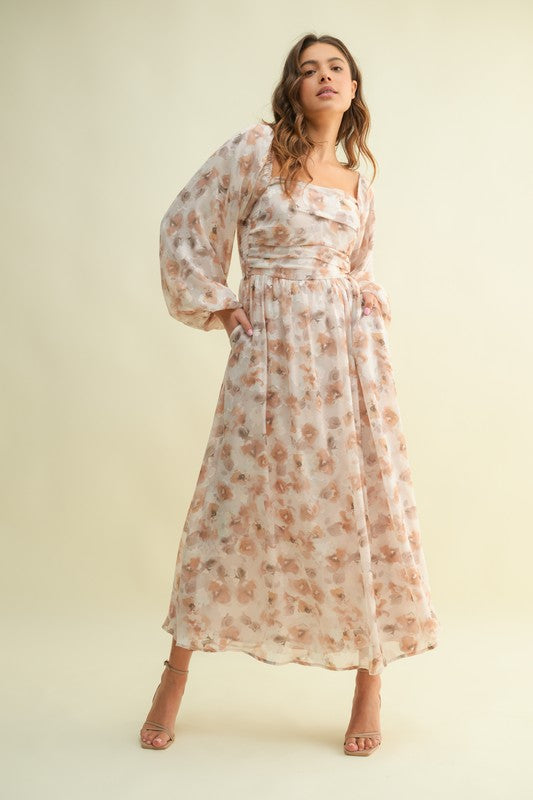 Fall Floral Maxi Dress