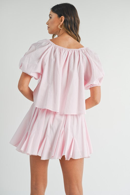 Pretty in Pink Matching Top & Skirt Set