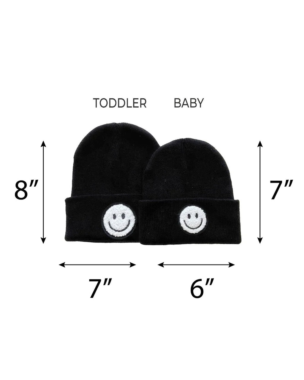 Kids Smiley Beanie - Black