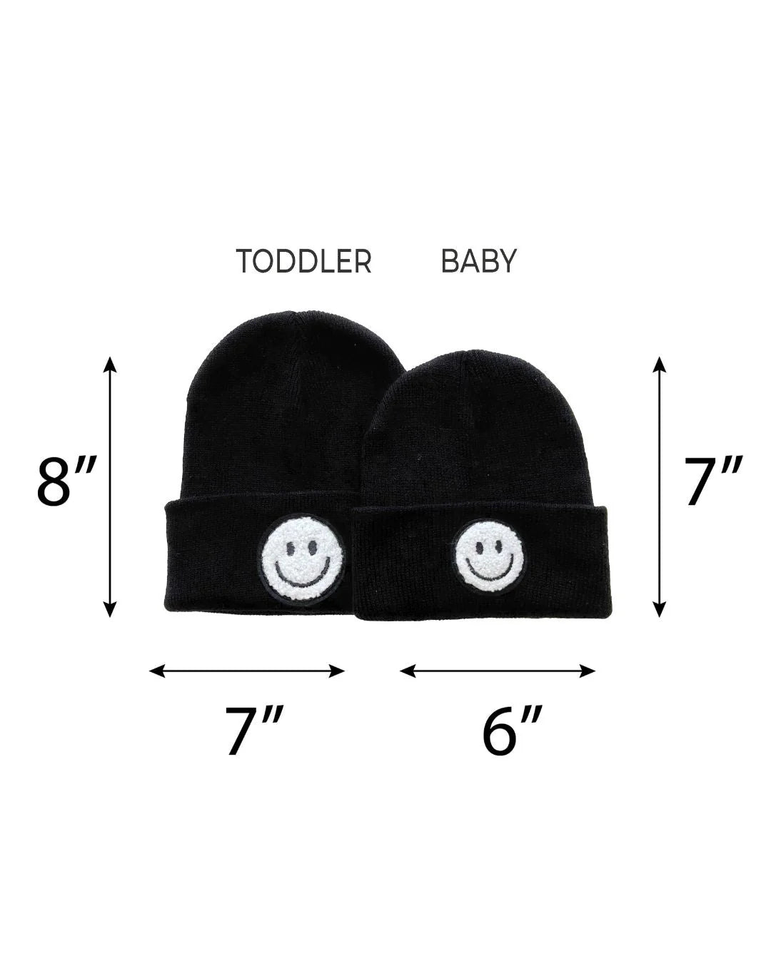 Kids Smiley Beanie - Black