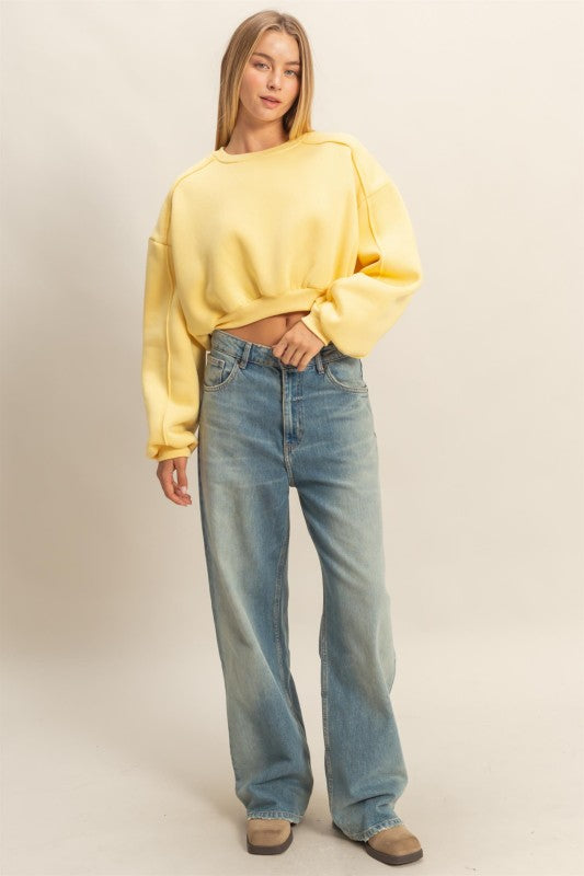Kenna Cropped Sweatshirt - Butter