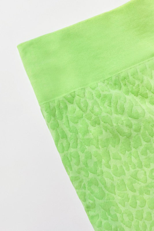 Lime Leopard Biker Shorts