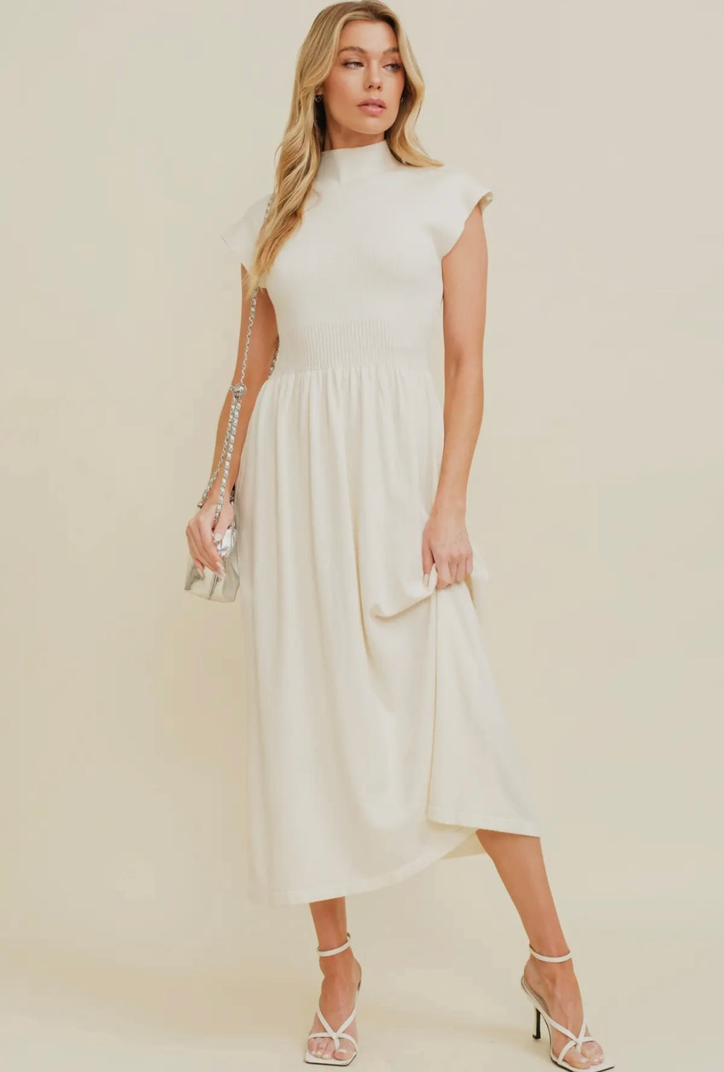 Terran Mock Neck Maxi Dress