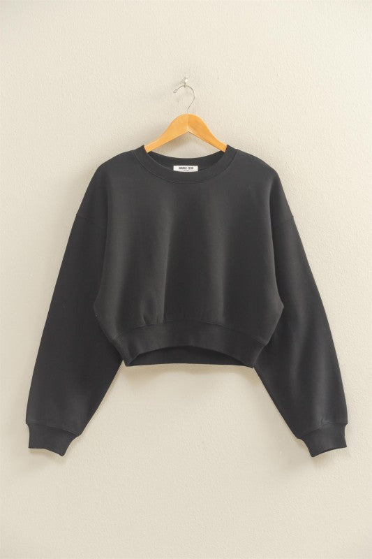 Amanda Cropped Sweatshirt - Black