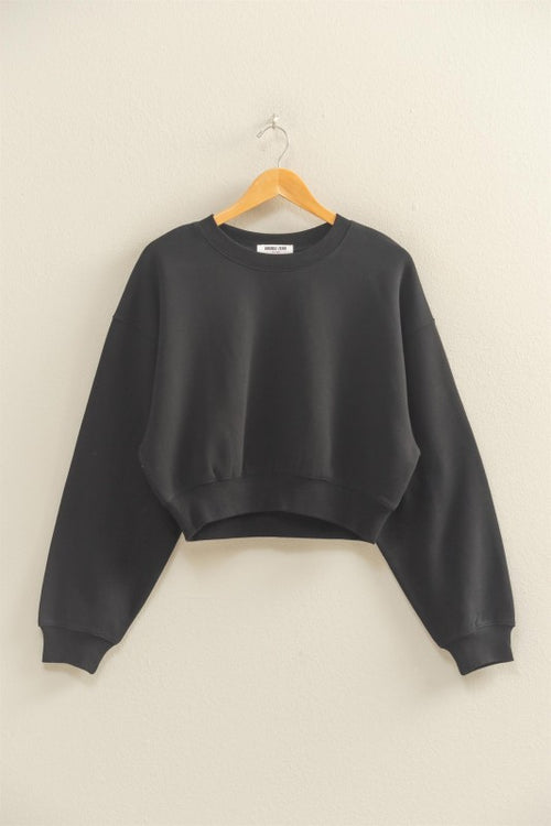 Amanda Cropped Sweatshirt - Black