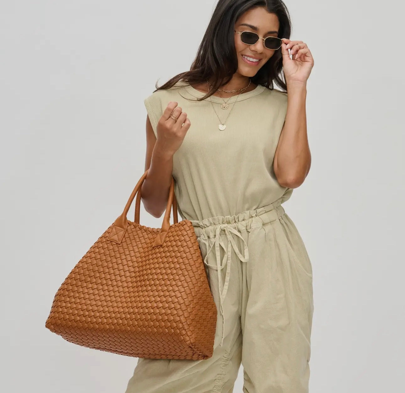 Ithaca Vegan Leather Tote - Tan