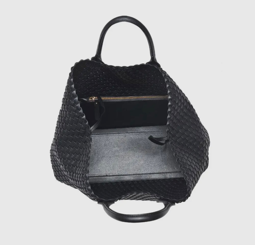 Ithaca Vegan Leather Tote - Black