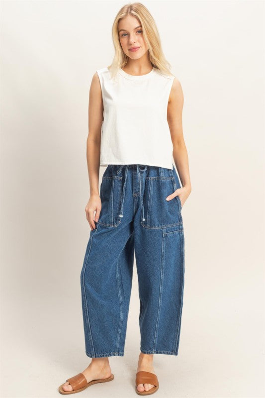 Melanie Denim Pants - Dark