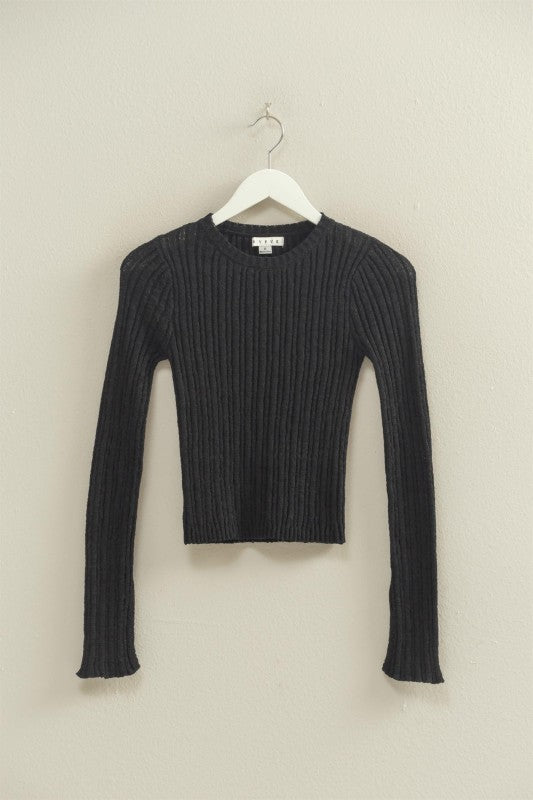 Basic Ribbed Knit Sweater