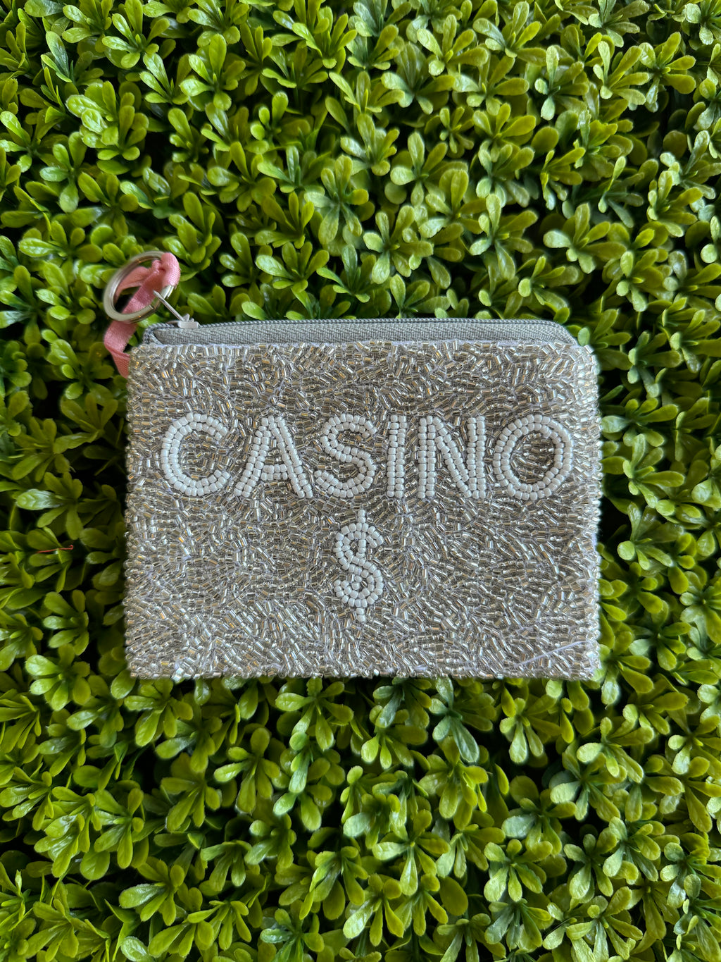 Casino $ Beaded Coin Purse