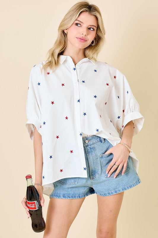 American Stars Button Down Top