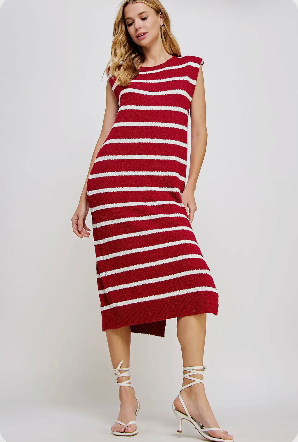 Lover Girl Midi Dress - Burgundy/White