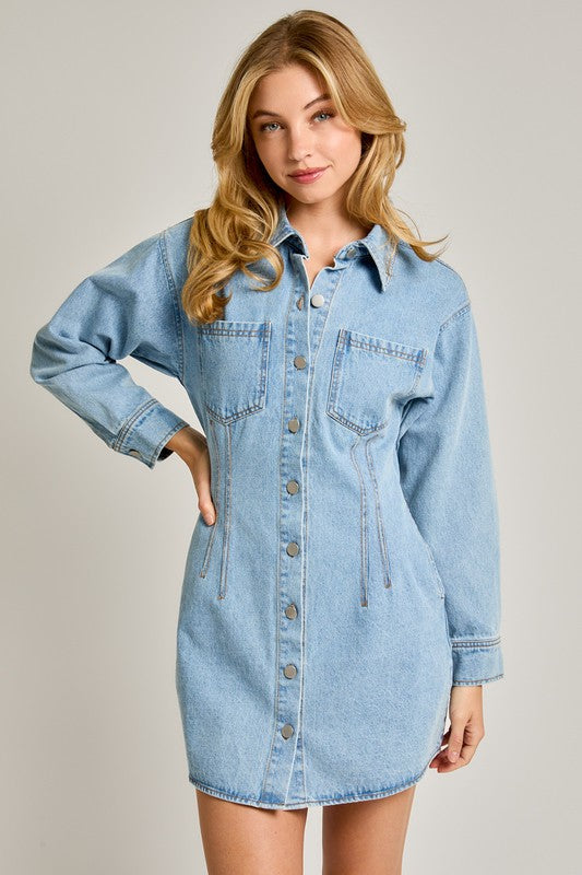 Button Down Denim Dress