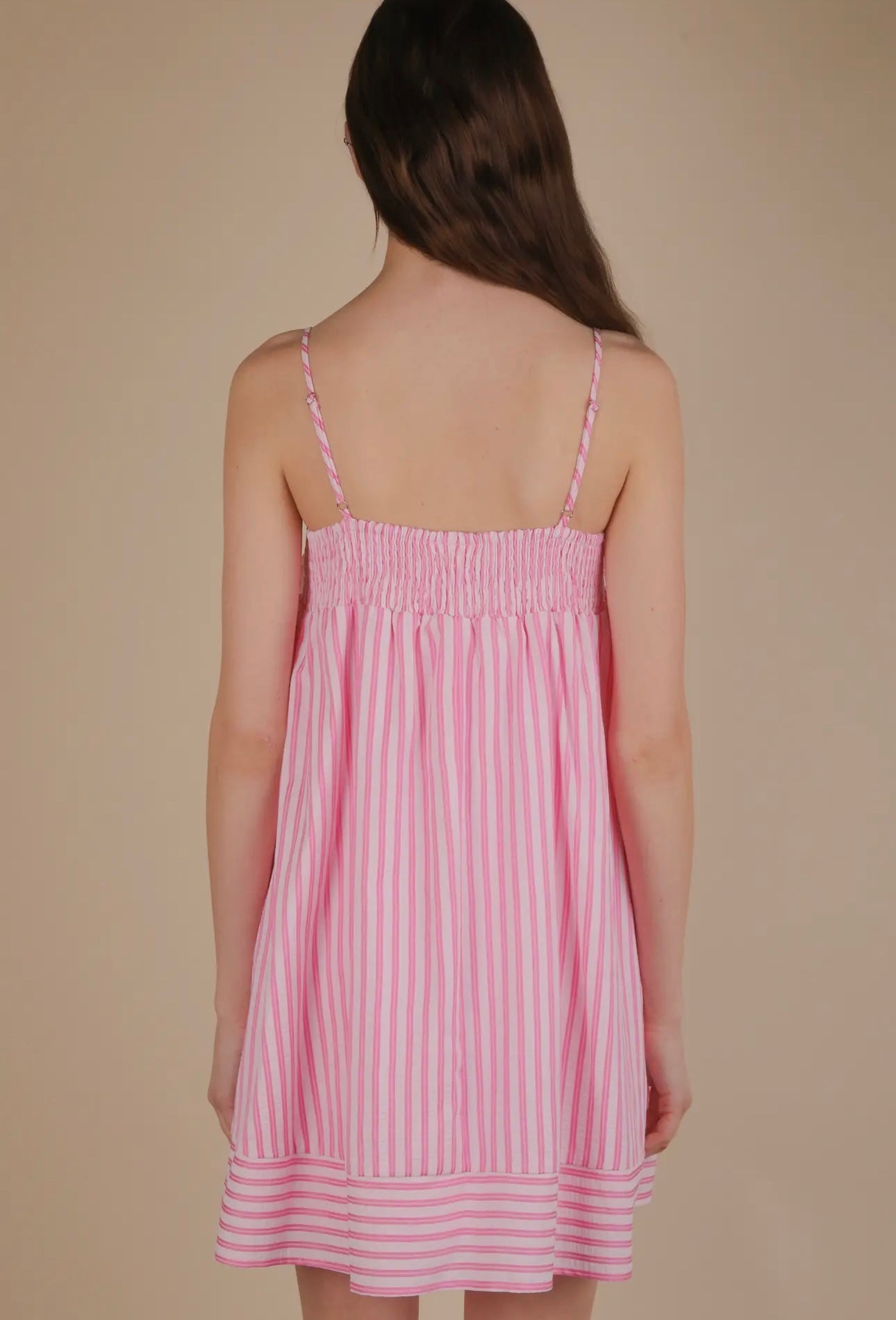 Candy Pink Striped Mini Dress