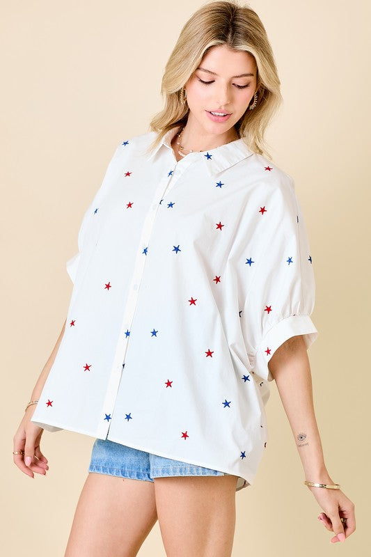 American Stars Button Down Top