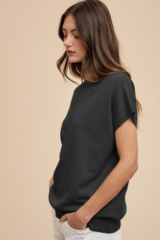 Sarah Mock Neck Sweater - Black