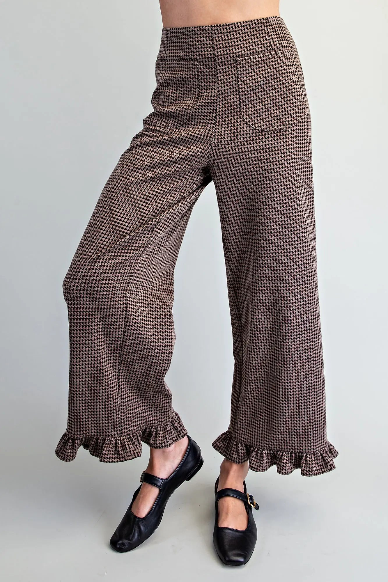 Mocha Houndstooth Trousers