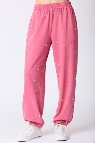 Pearl Embellished Sweatpants