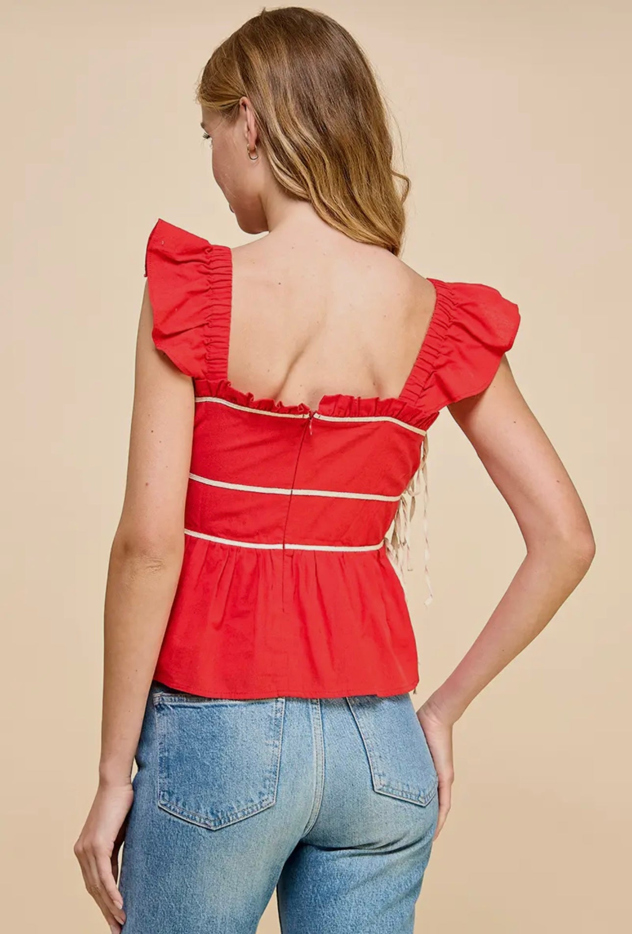 Kamryn Ruched Ruffle Top