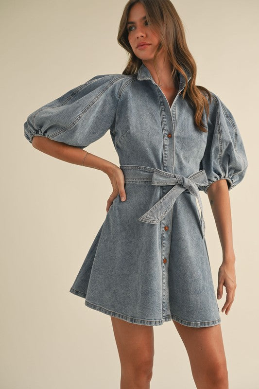 Flare Denim Dress