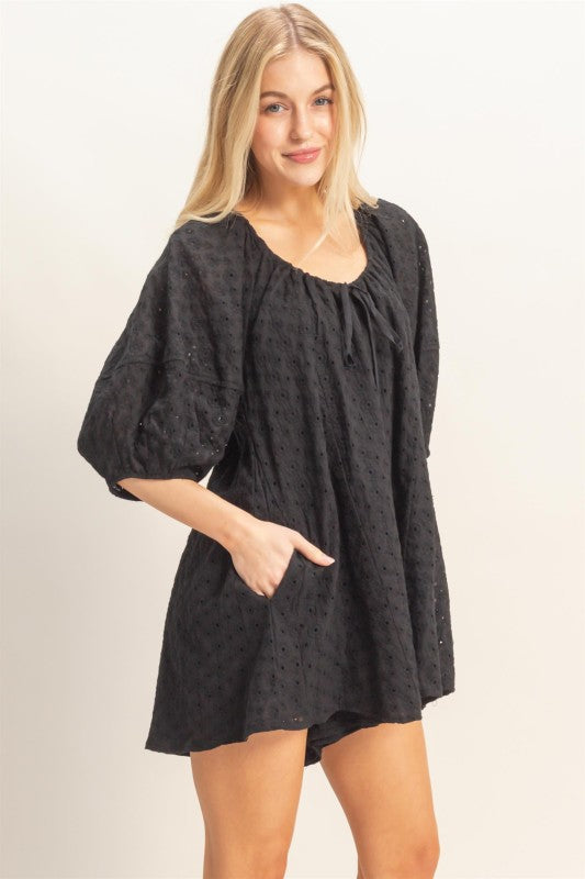 Eyelet Babydoll Romper