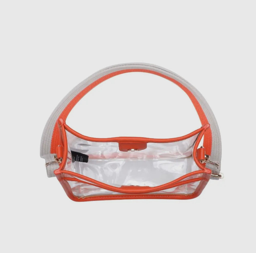 Beckham Clear Stadium Bag - Orange
