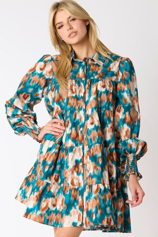 Mixed Up Button Down Mini Dress