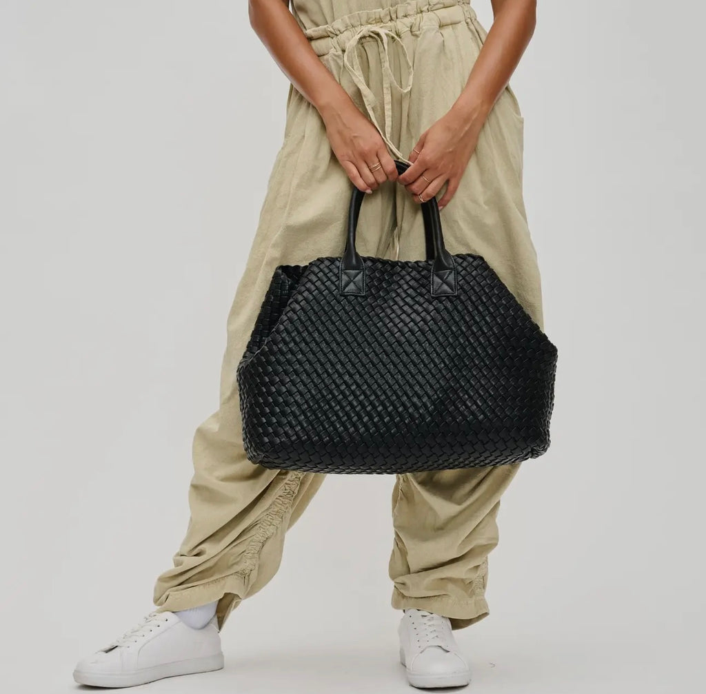 Ithaca Vegan Leather Tote - Black