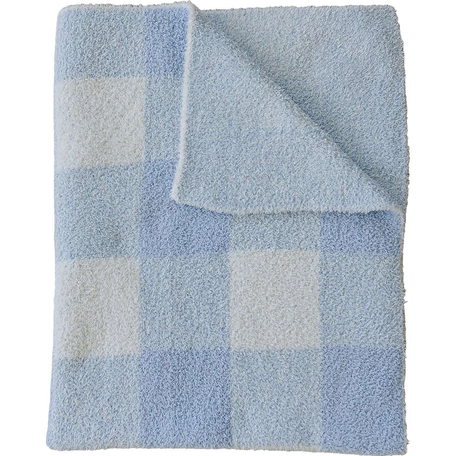 Kids Plush Blanket - Blue Plaid