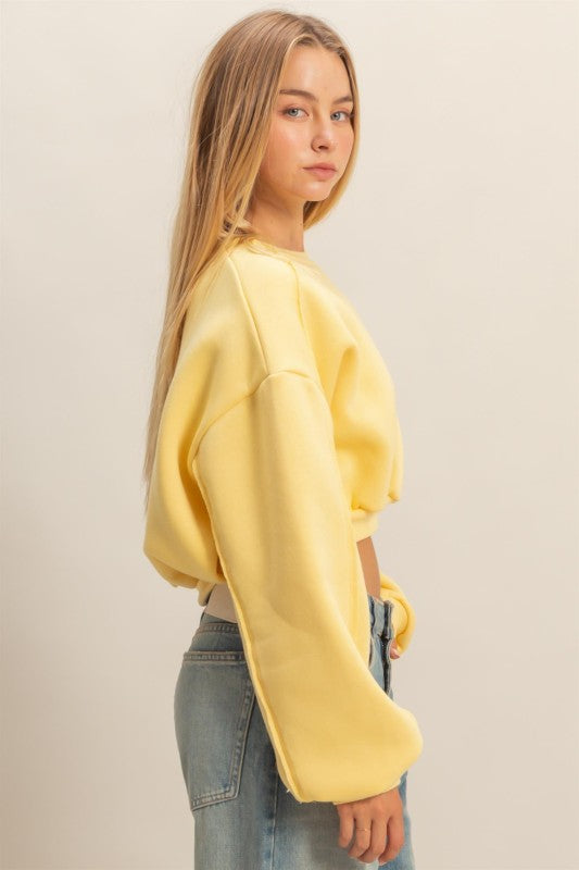 Kenna Cropped Sweatshirt - Butter
