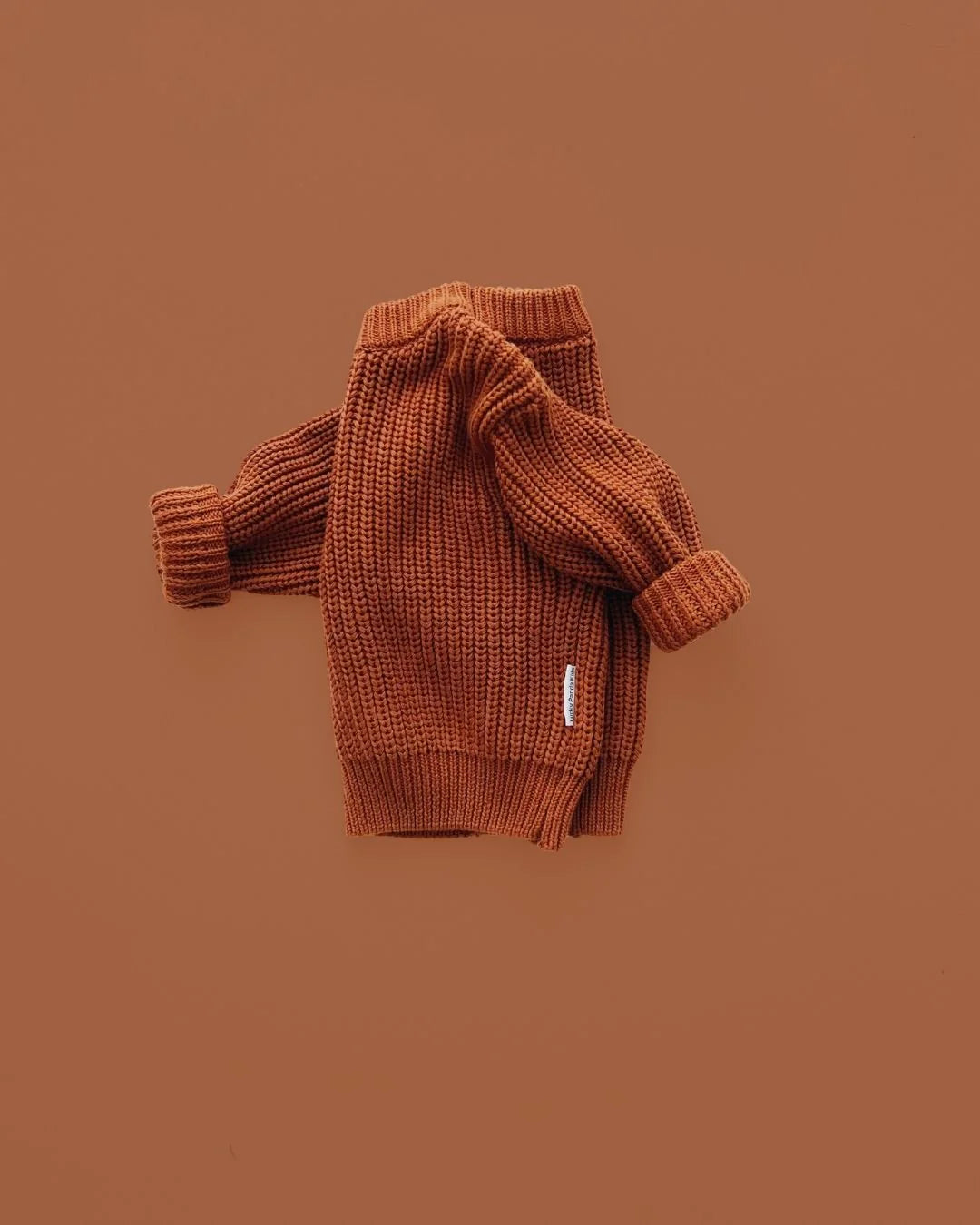 Kids Chunky Knit Sweater - Rust