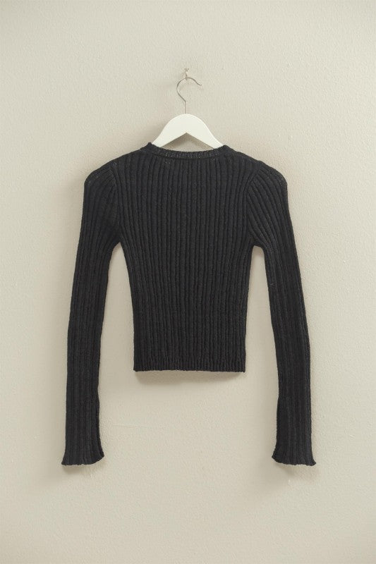 Basic Ribbed Knit Sweater