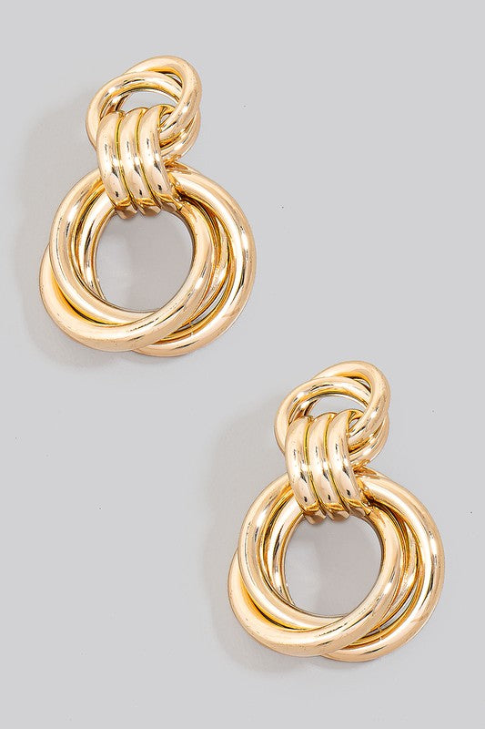 Triple Hoop Link Earrings