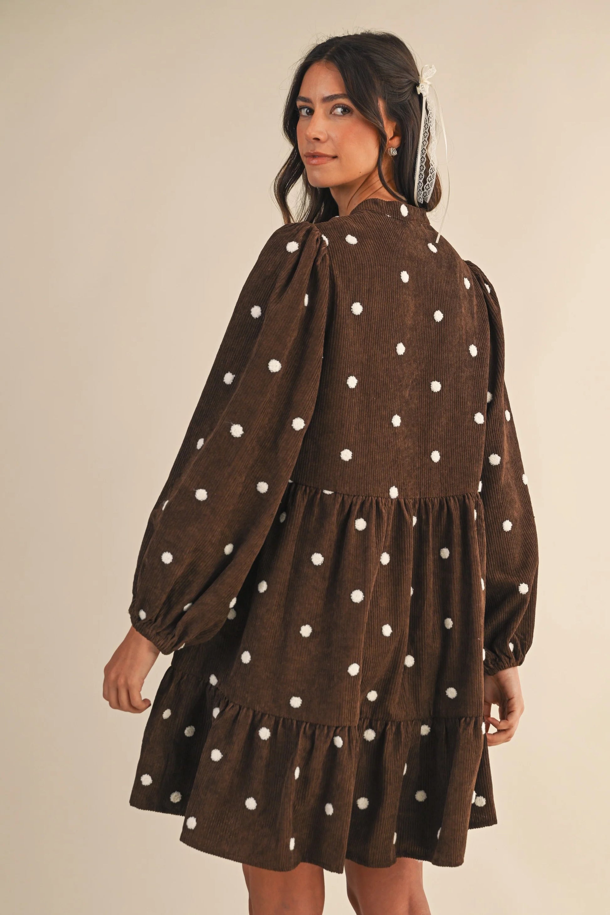 Polka Dot Corduroy Dress
