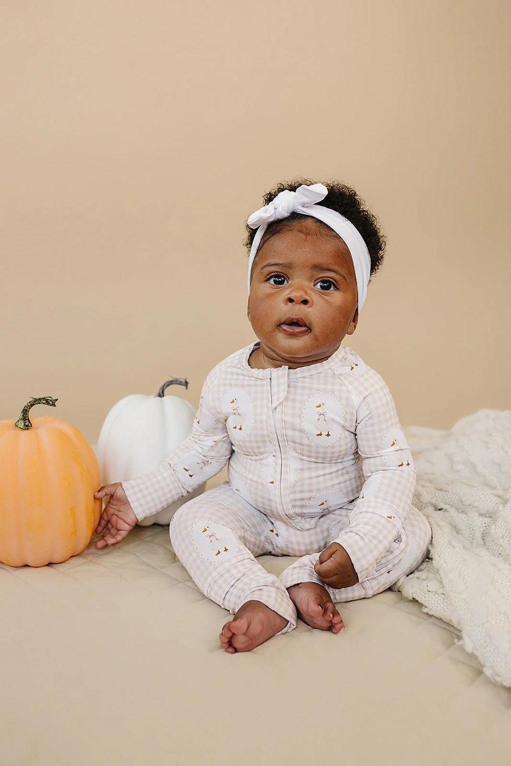 Bamboo Zip Romper - Gingham Goose