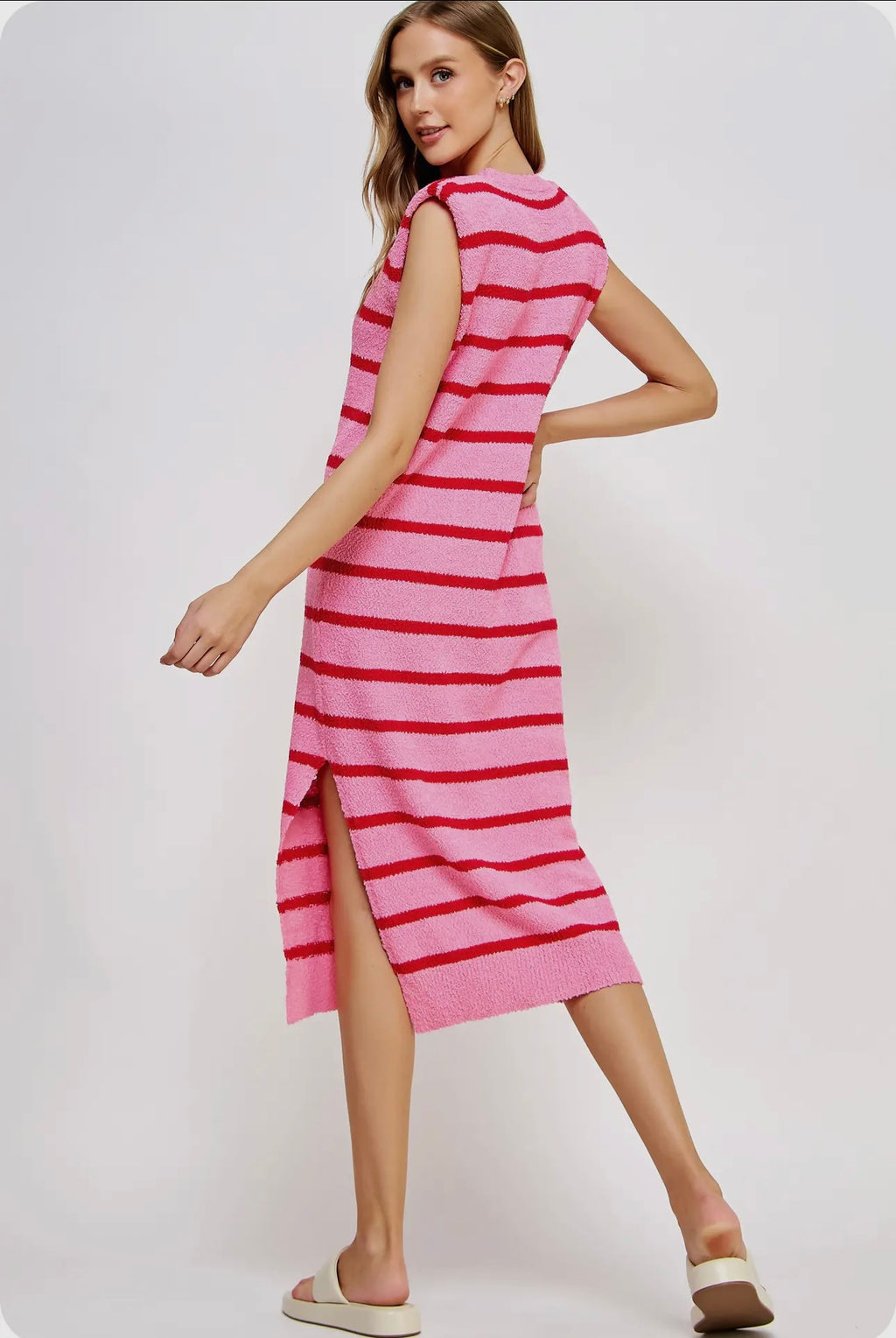 Lover Girl Knit Dress - Red/Pink