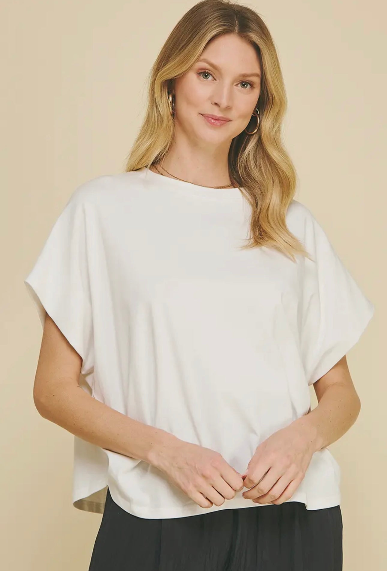 Solid Tunic Top - White