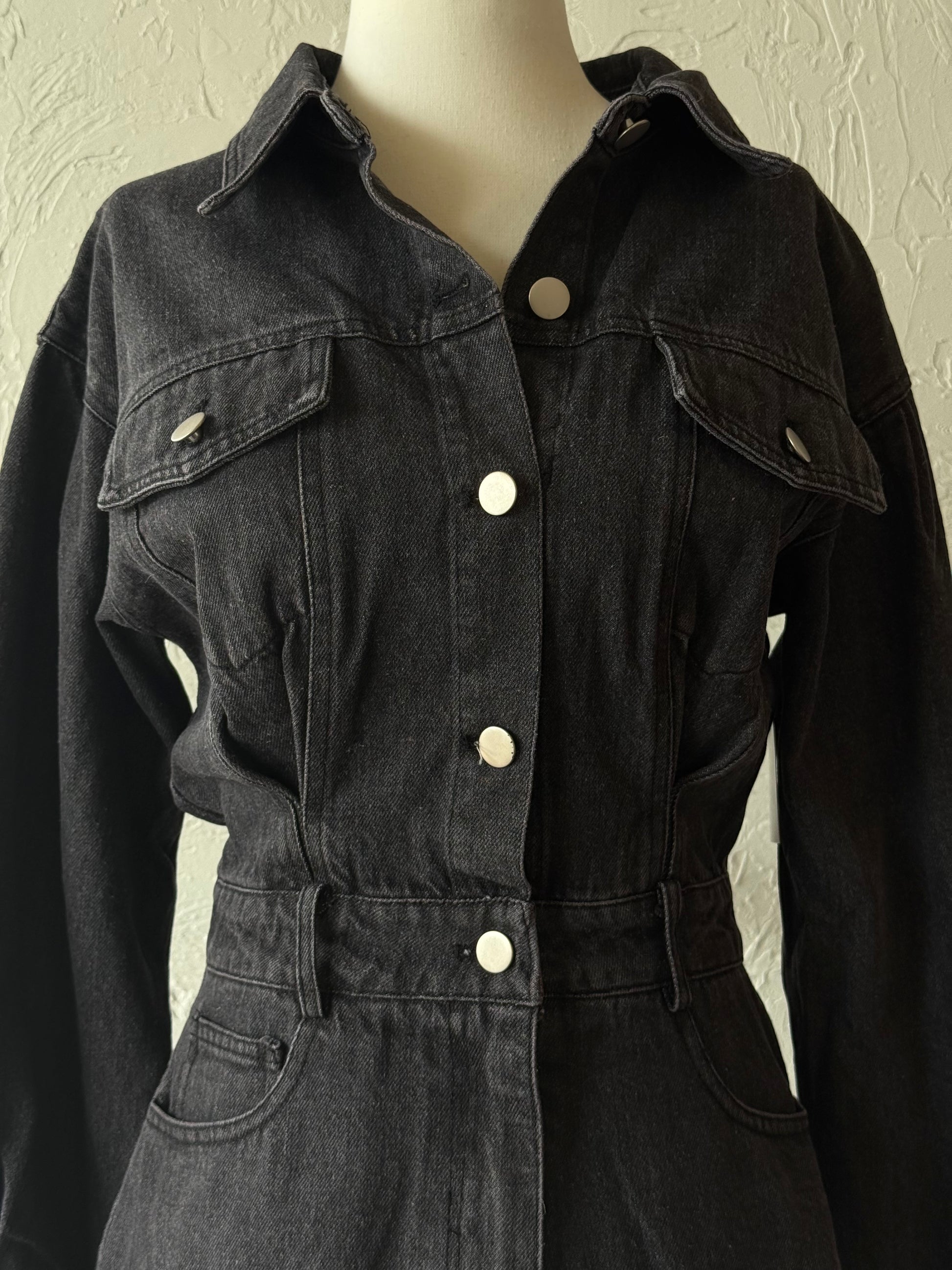 Long Sleeve Denim Romper