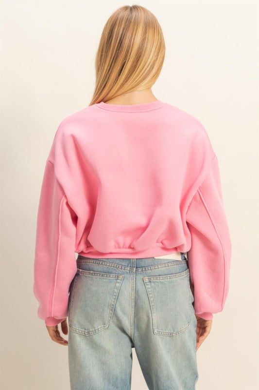Kenna Cropped Sweatshirt - Pink