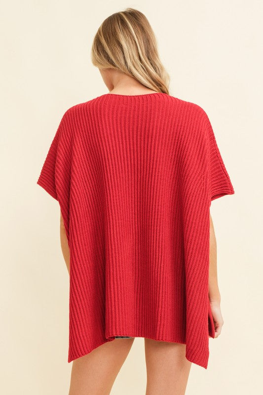 Basic Knit Sweater - Red