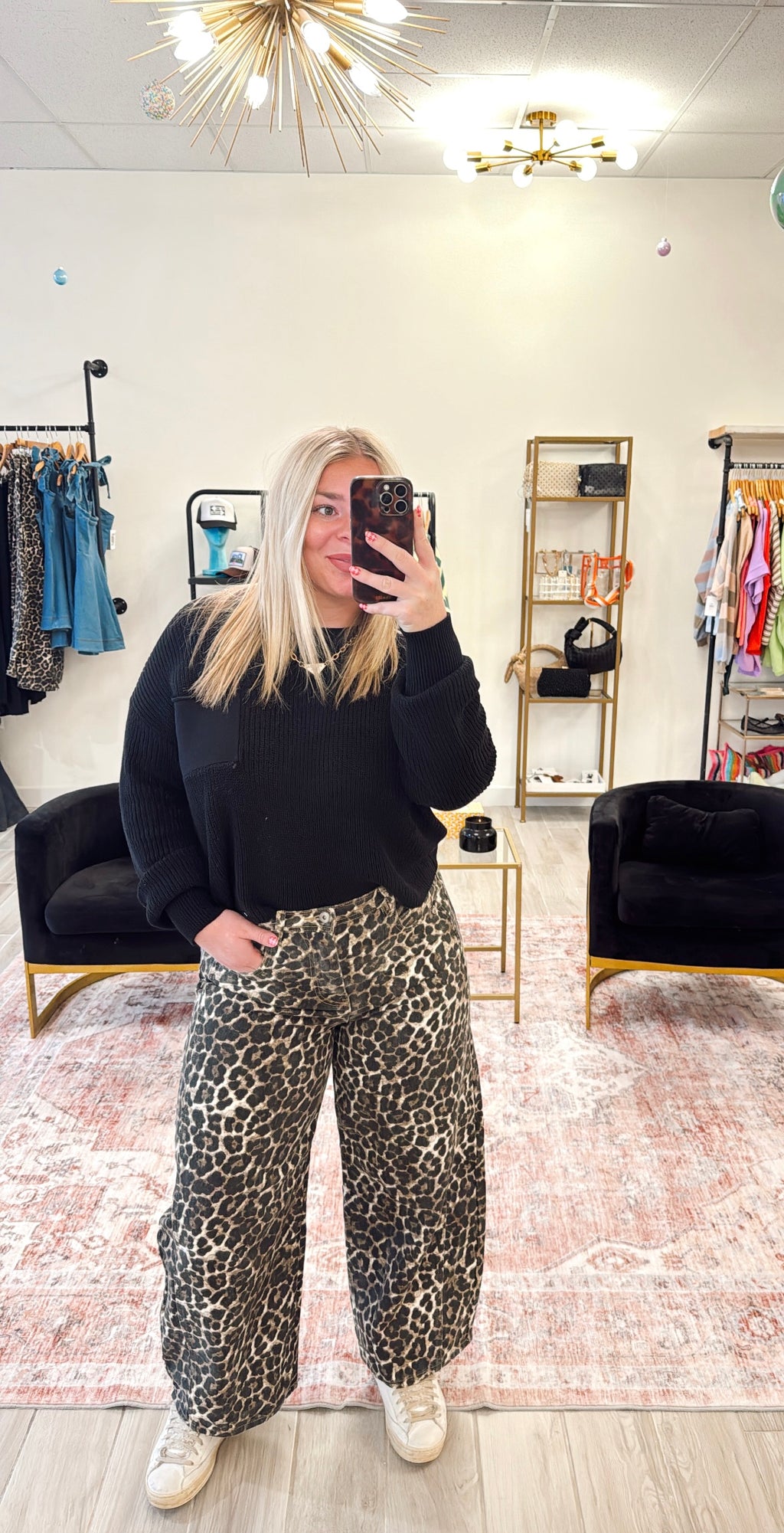 Leopard Barrel Jeans